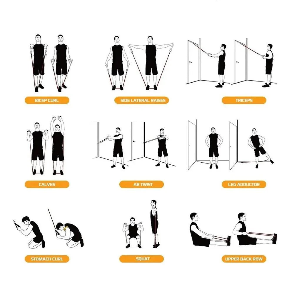 11 Piece Resistance Band Set