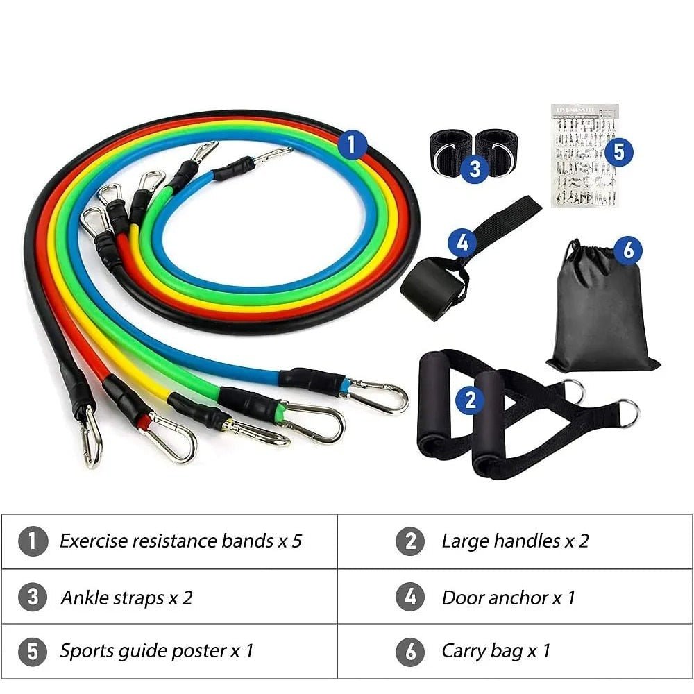11 Piece Resistance Band Set