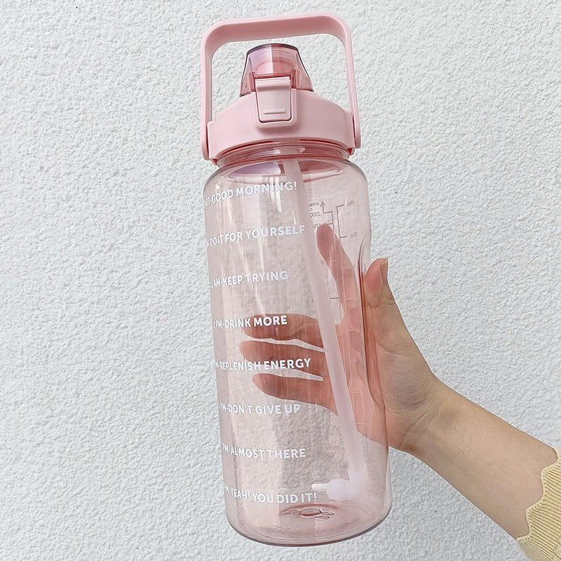 2L Motivational Clear Water Bottle