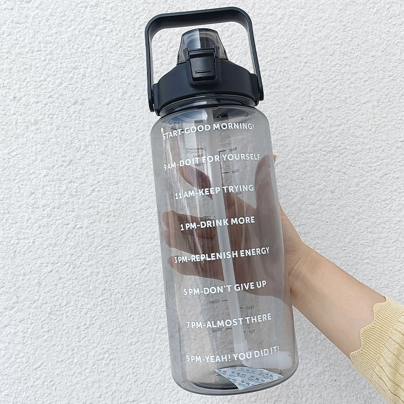 2L Motivational Clear Water Bottle