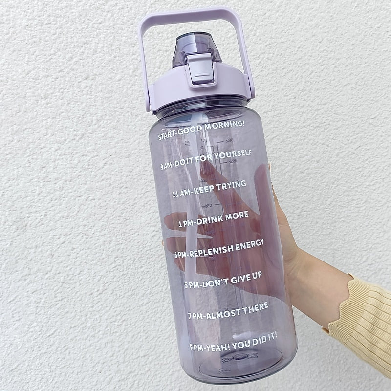 2L Motivational Clear Water Bottle