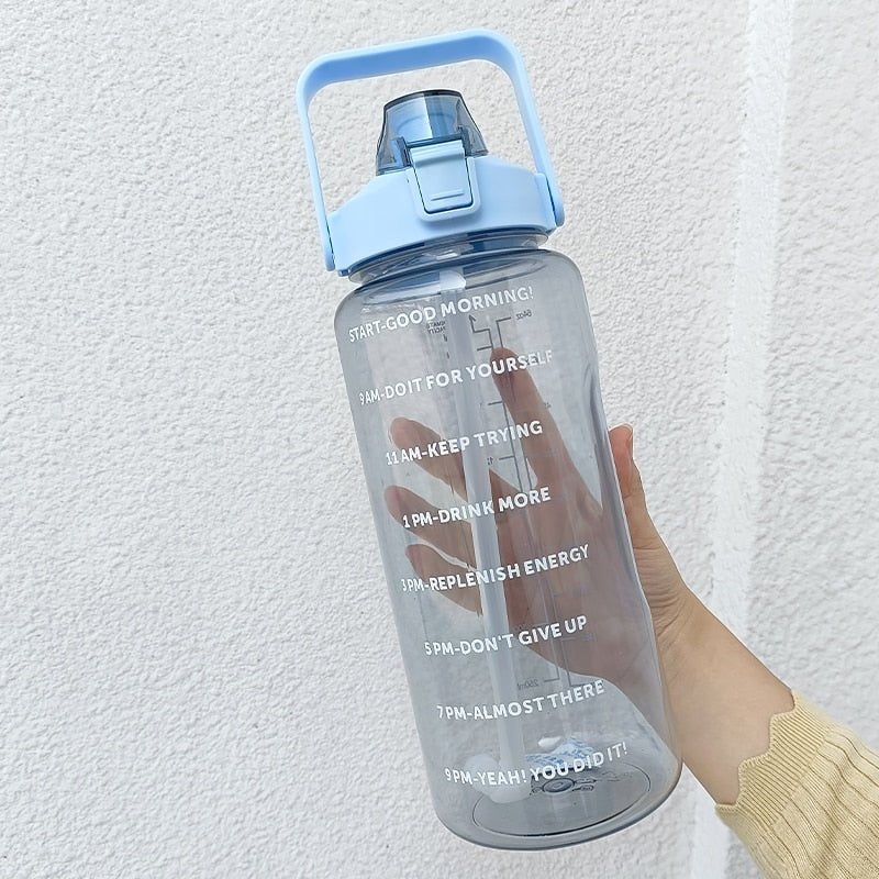 2L Motivational Clear Water Bottle