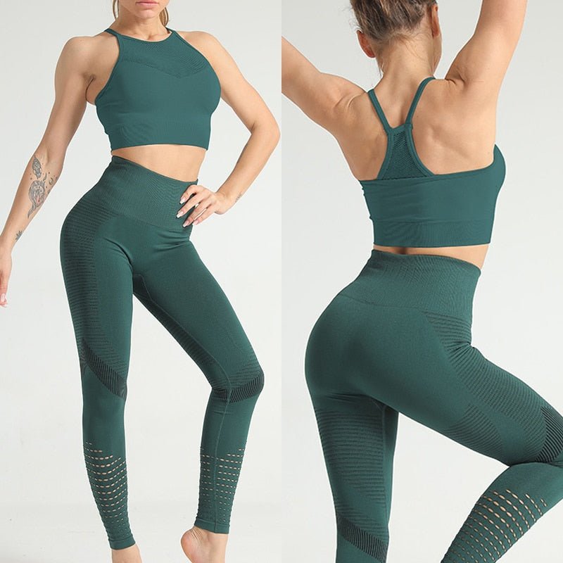ActiveArrow Performance Open-Shoulder Sports Bra & Leggings Gym Set